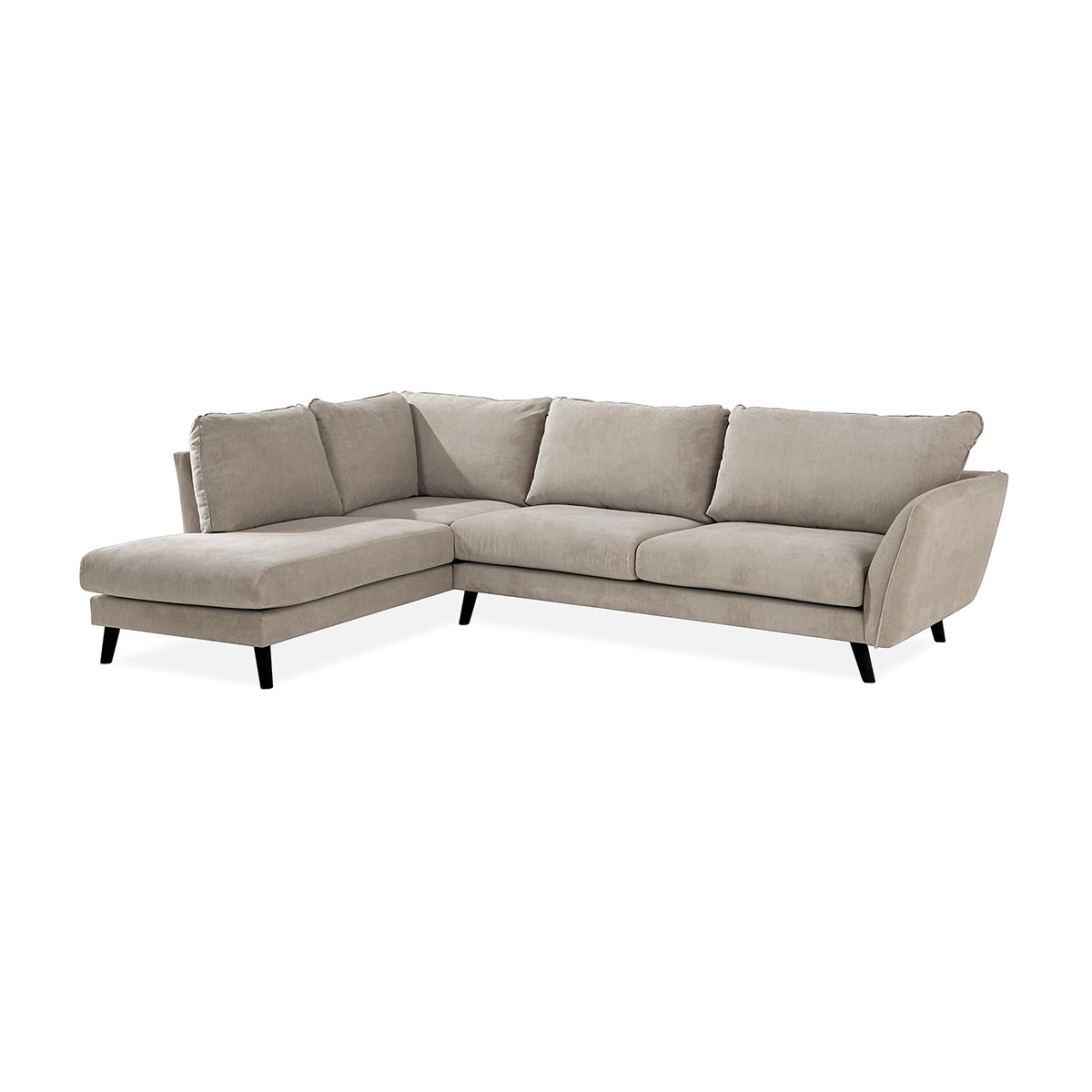 Trend Lyx Schäslongsoffa Vänster Beige, Svarta ben