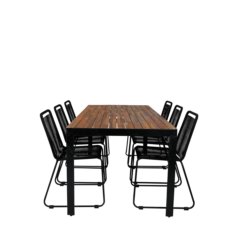 BoisDiningtable205*90cm-LindosStackingChair-LatteRope_6 Beige