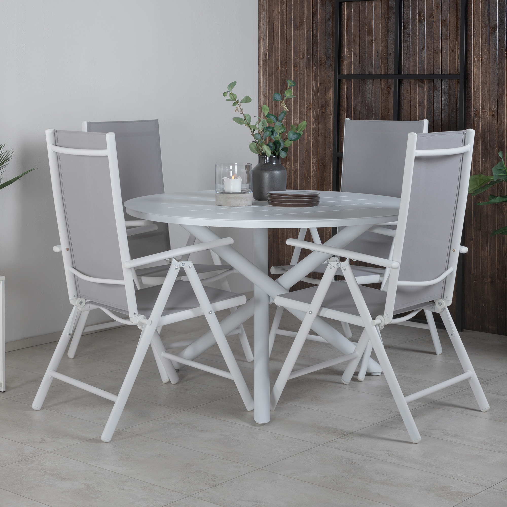 Matgrupp Venture Home Ande med 4 Bend Matstolar