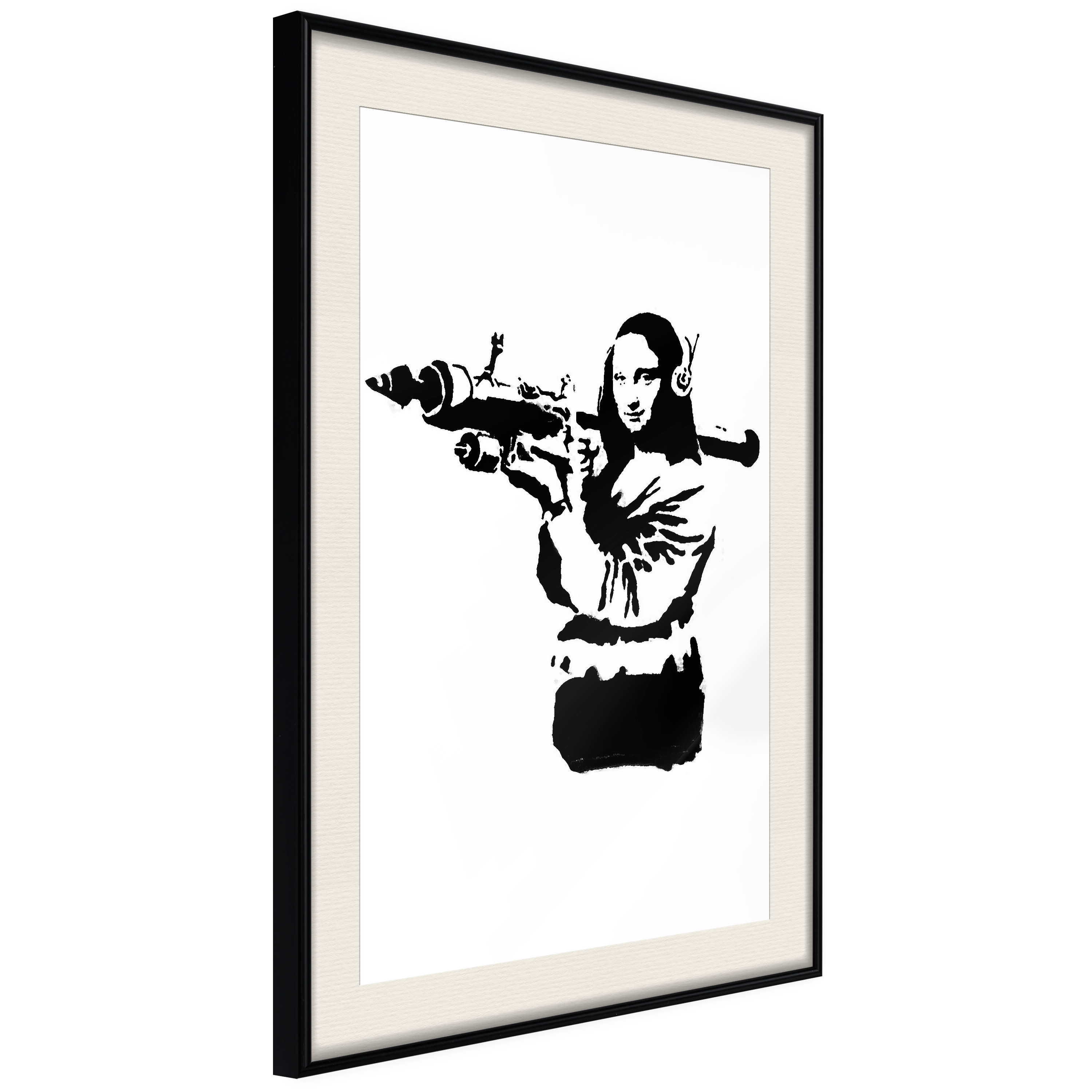 Poster Artgeist Affisch Banksy Mona Lisa with Rocket Launcher