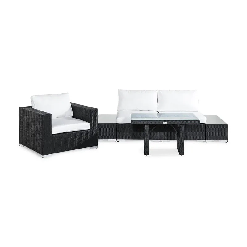 Loungegrupp Comfort Garden Bahamas 3-sits med Avslut med Utefåtölj och Utebord Utomhus