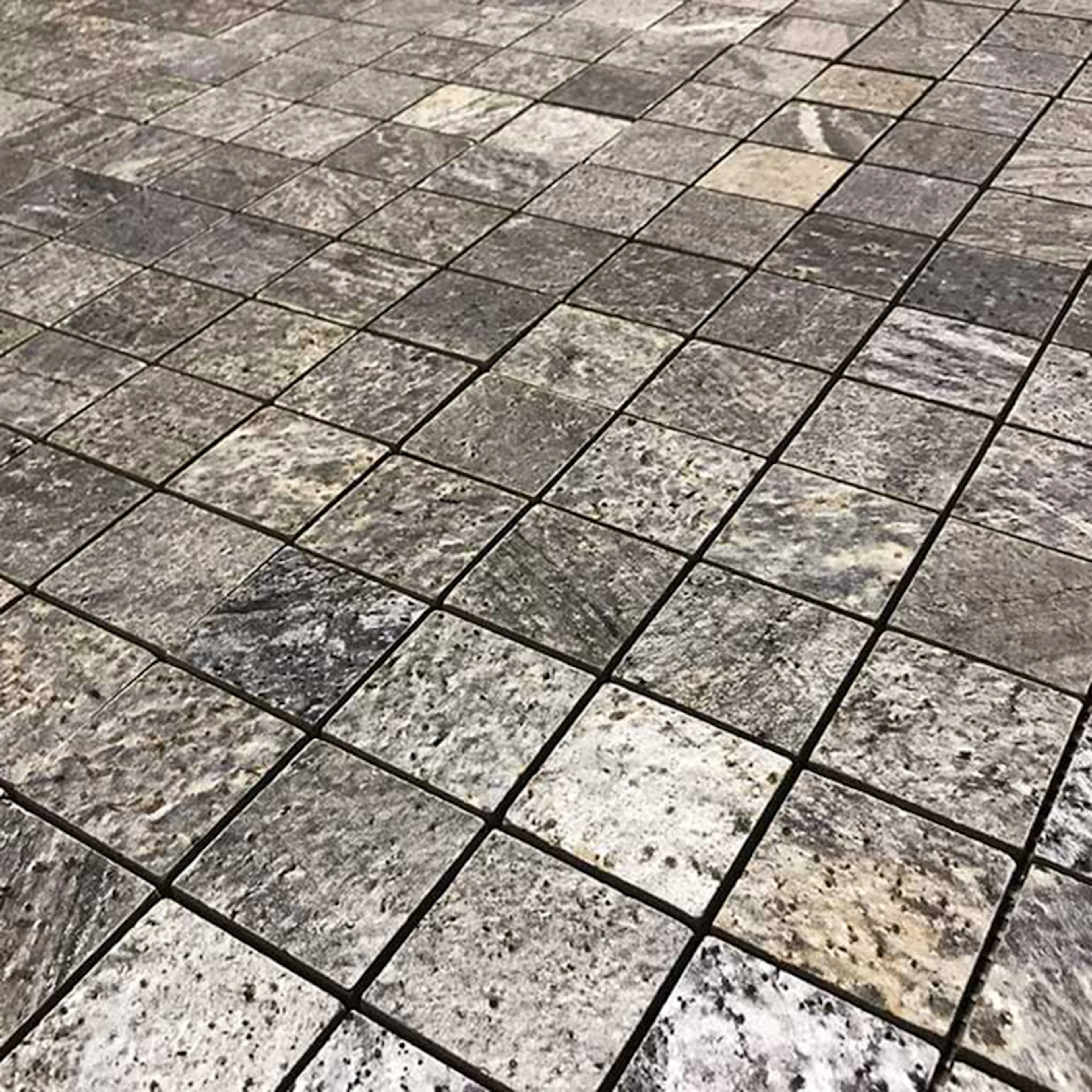 Mosaik  Stencentralen Skiffer Argento Shine Mörkgrå 5x5 cm