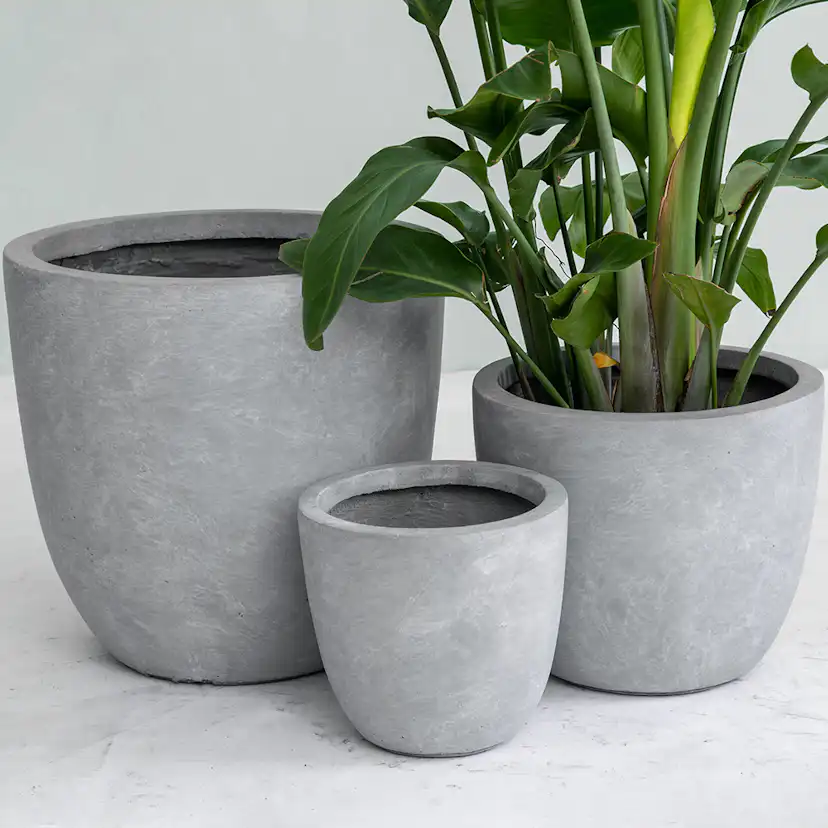 Kruka Lyfco Rund Ljusgrå 3-pack