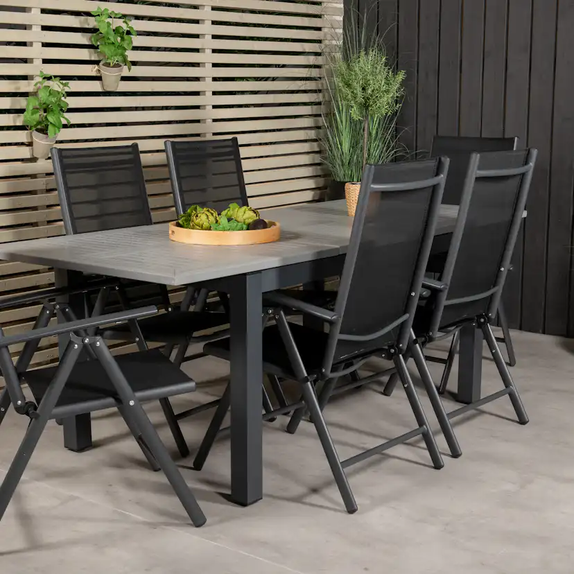 Matgrupp Venture Home Aleyna 160/240 med 6 Bront Positionsstolar