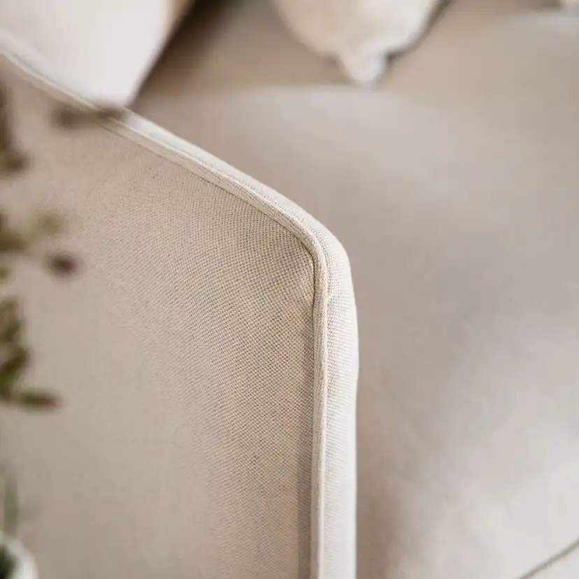 Soffa Vind Segelskären Beige 3-Sits med Tallben & Linnekuddar