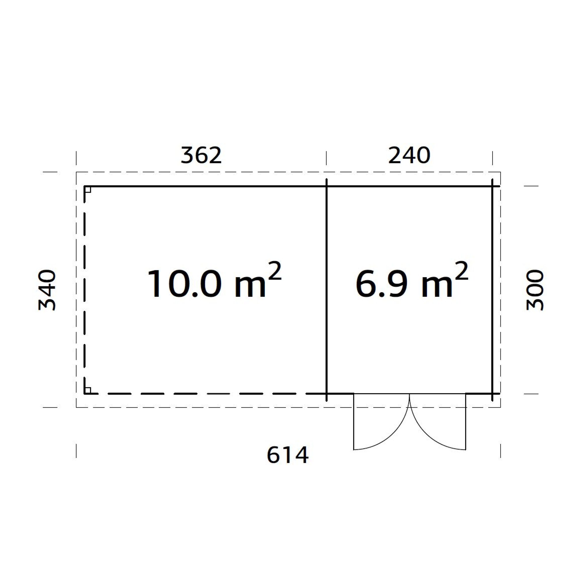 Ella 6,9+10,0 m2 Impregnerad transparent