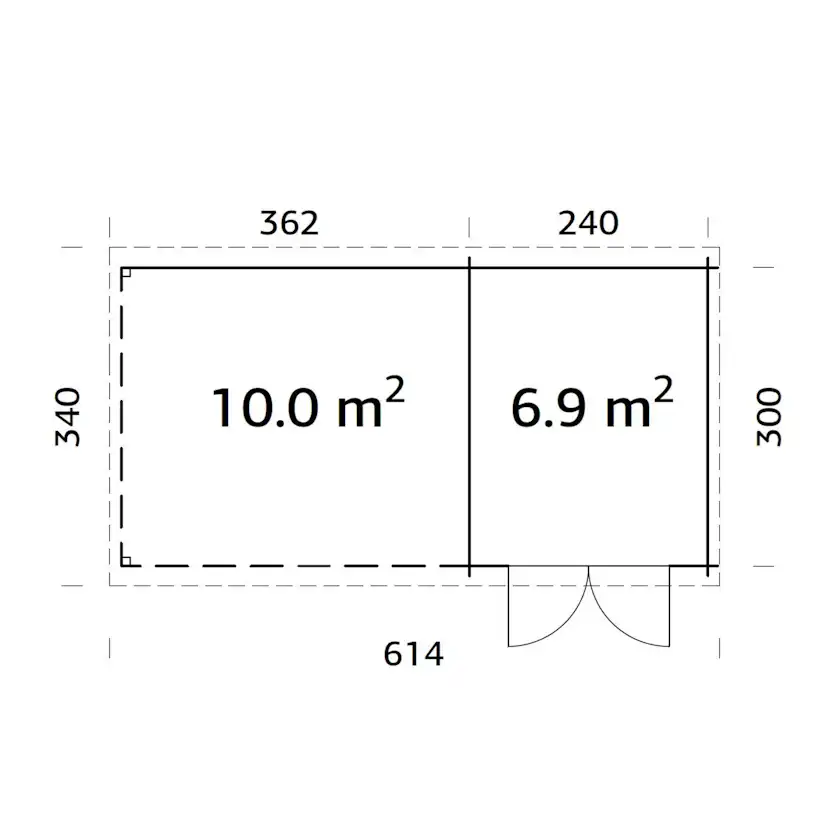 Ella 6,9+10,0 m2 Impregnerad transparent