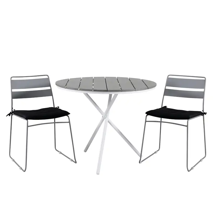 Matgrupp Venture Home Pandi Rund med 2 Liva Stolar