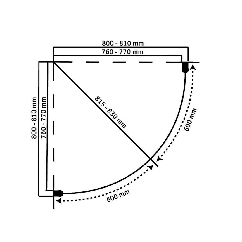 Duschhörn Sunwind Ariel Round Black