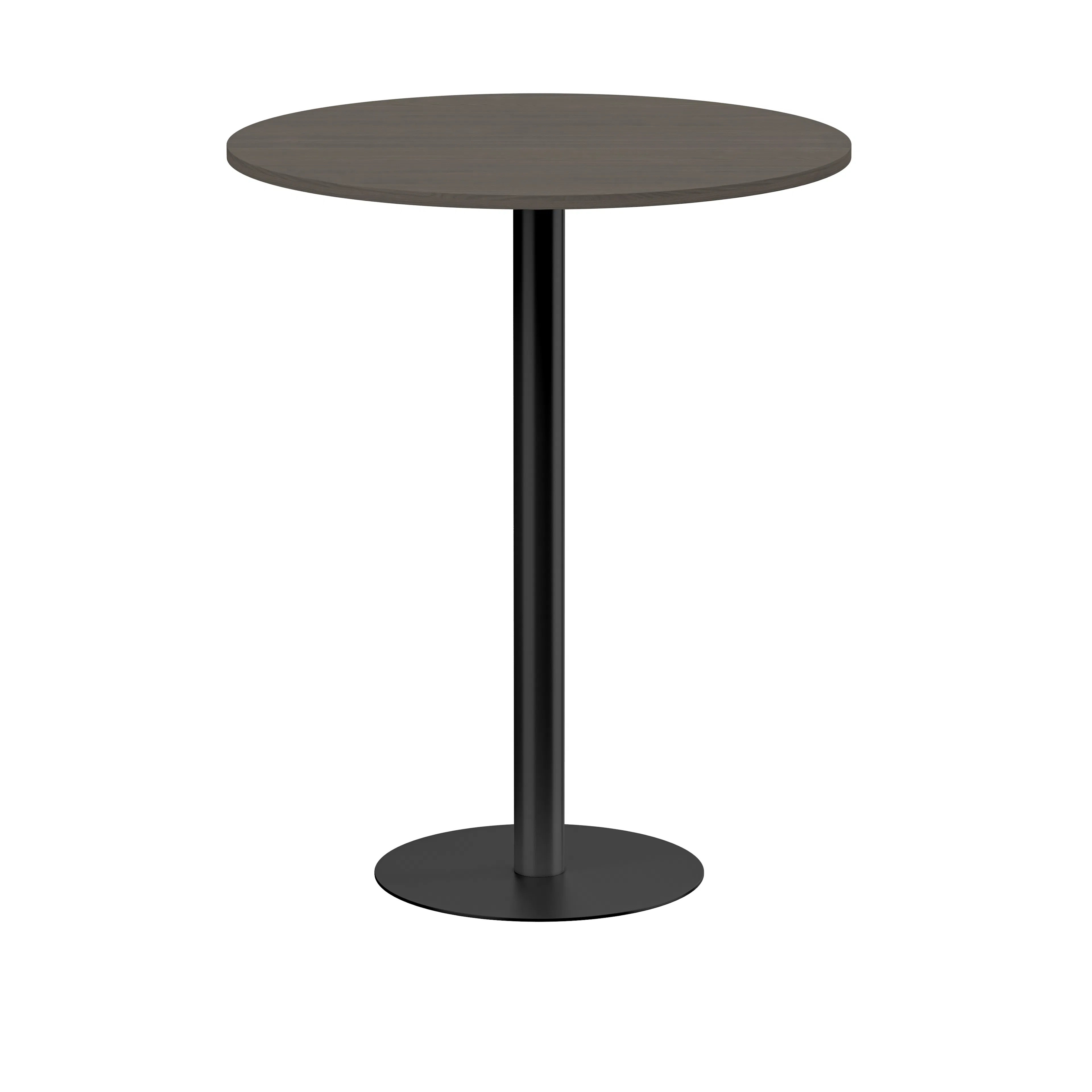 Pelarbord diam 900 H1100 mörklaserad asklaminat/svart Mörklaserad Ask/Svart