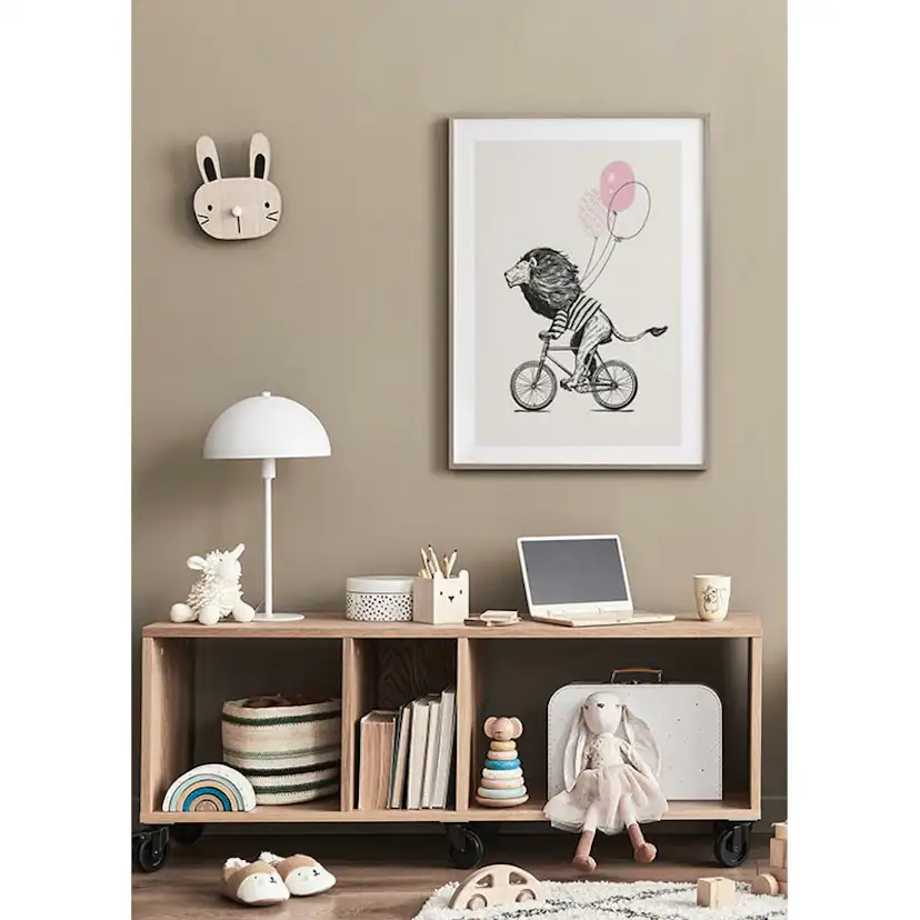 Poster Gallerix Lion On Bicycle
