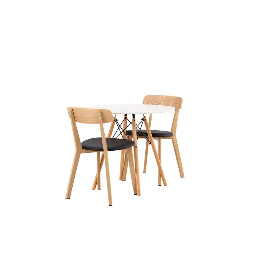 Matgrupp Venture Home Danburi Ø 60 cm med 2 Sanjos Stolar