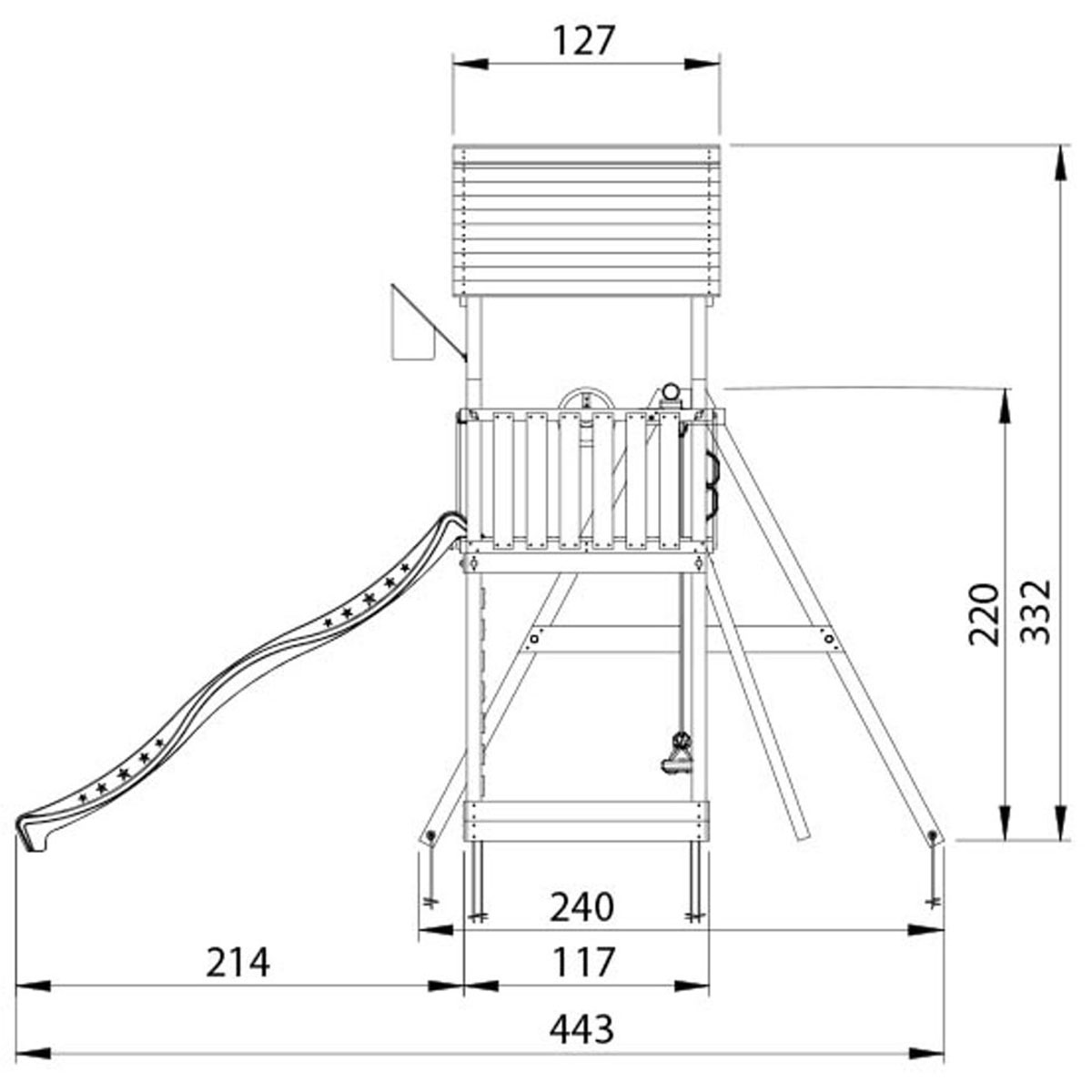 Lektorn Jungle Gym Mansion 2.1 Klättermodul Grön Rutschkana