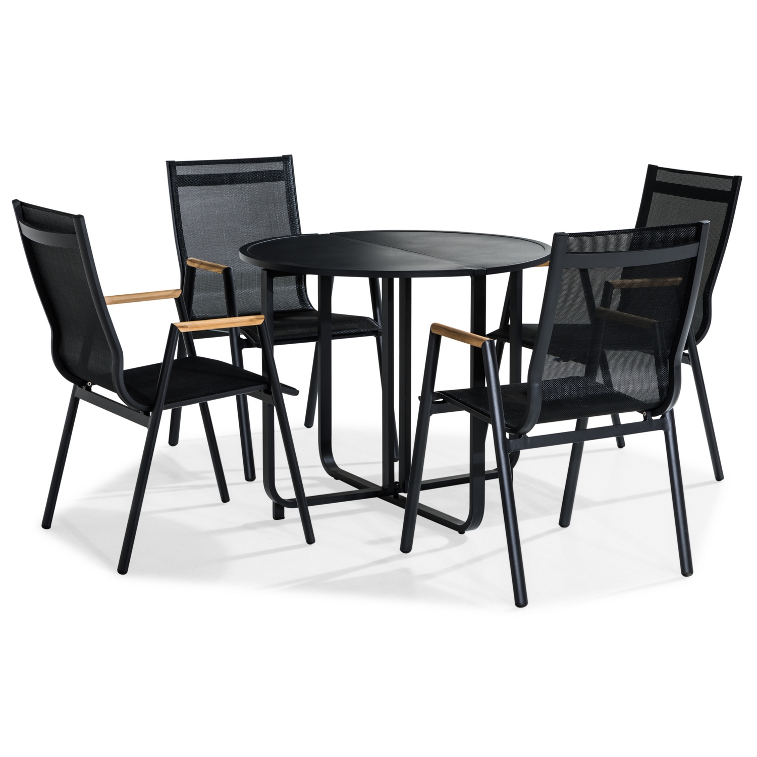 Cafégrupp Comfort Garden Flippy Rund 90 med 4 Trädgårdsstolar Las Vegas Utomhus