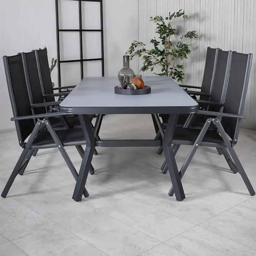 Matgrupp Utomhus Venture Home Vyn med 6 Bend Trädgårdsstolar