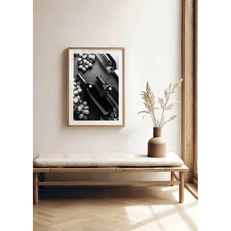 Poster Gallerix Wine Bottles B&W