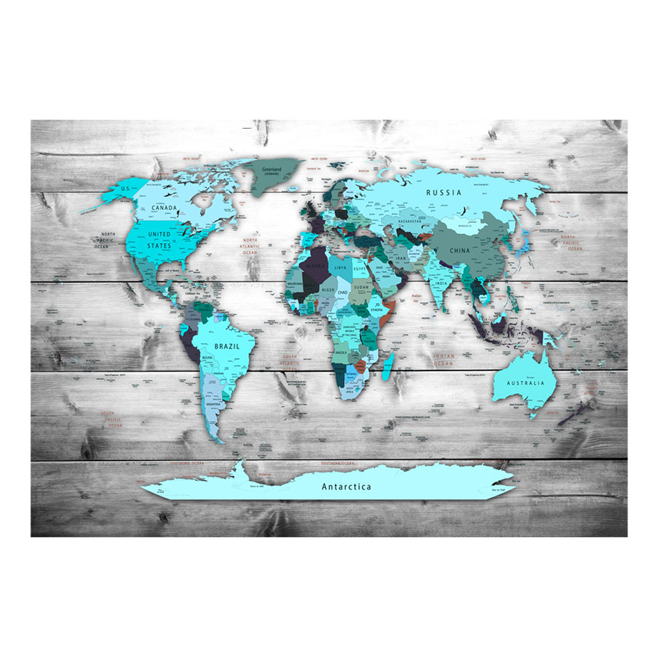 Fototapet Arkiio World Map: Blue Continents