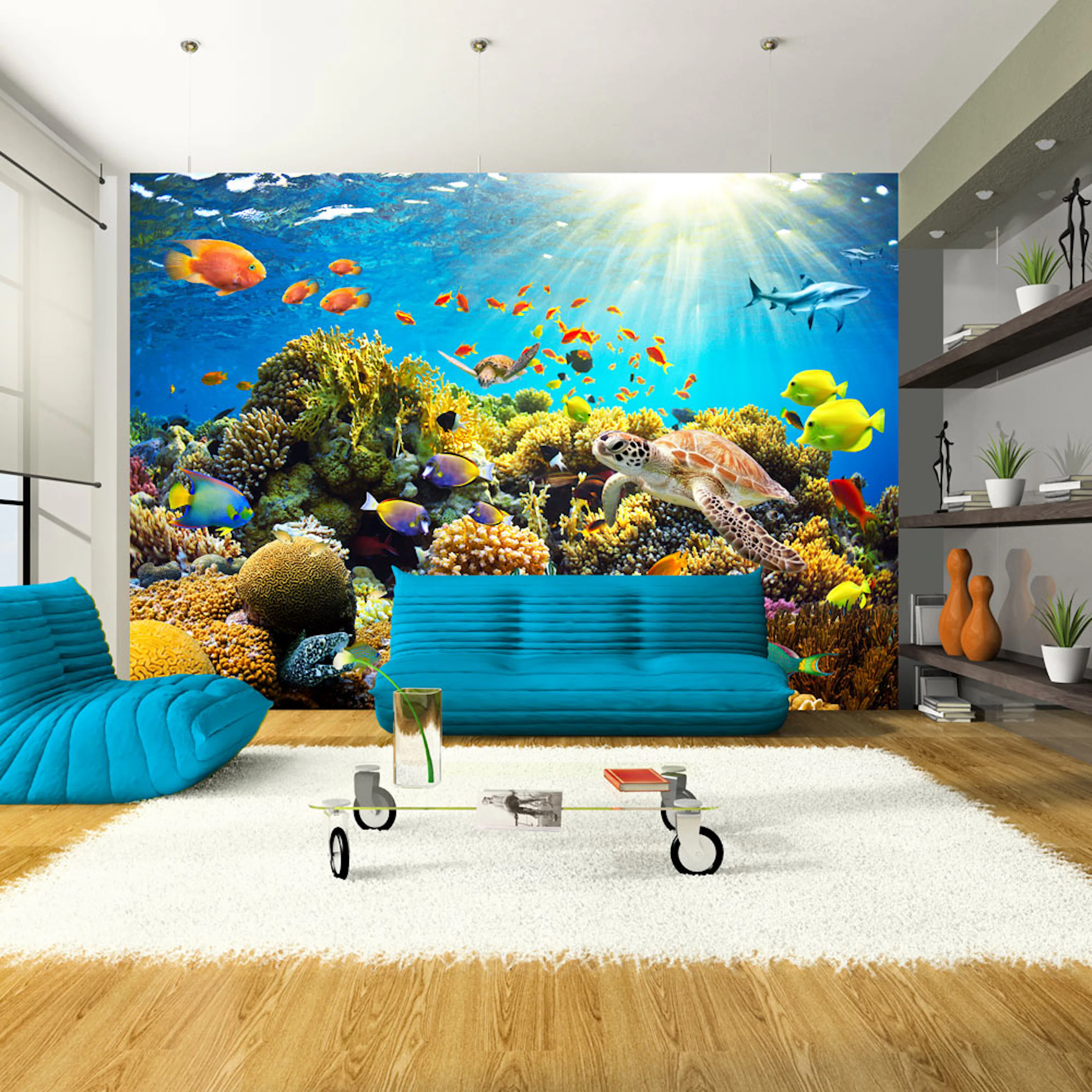 Fototapet Arkiio Självhäftande Underwater Land