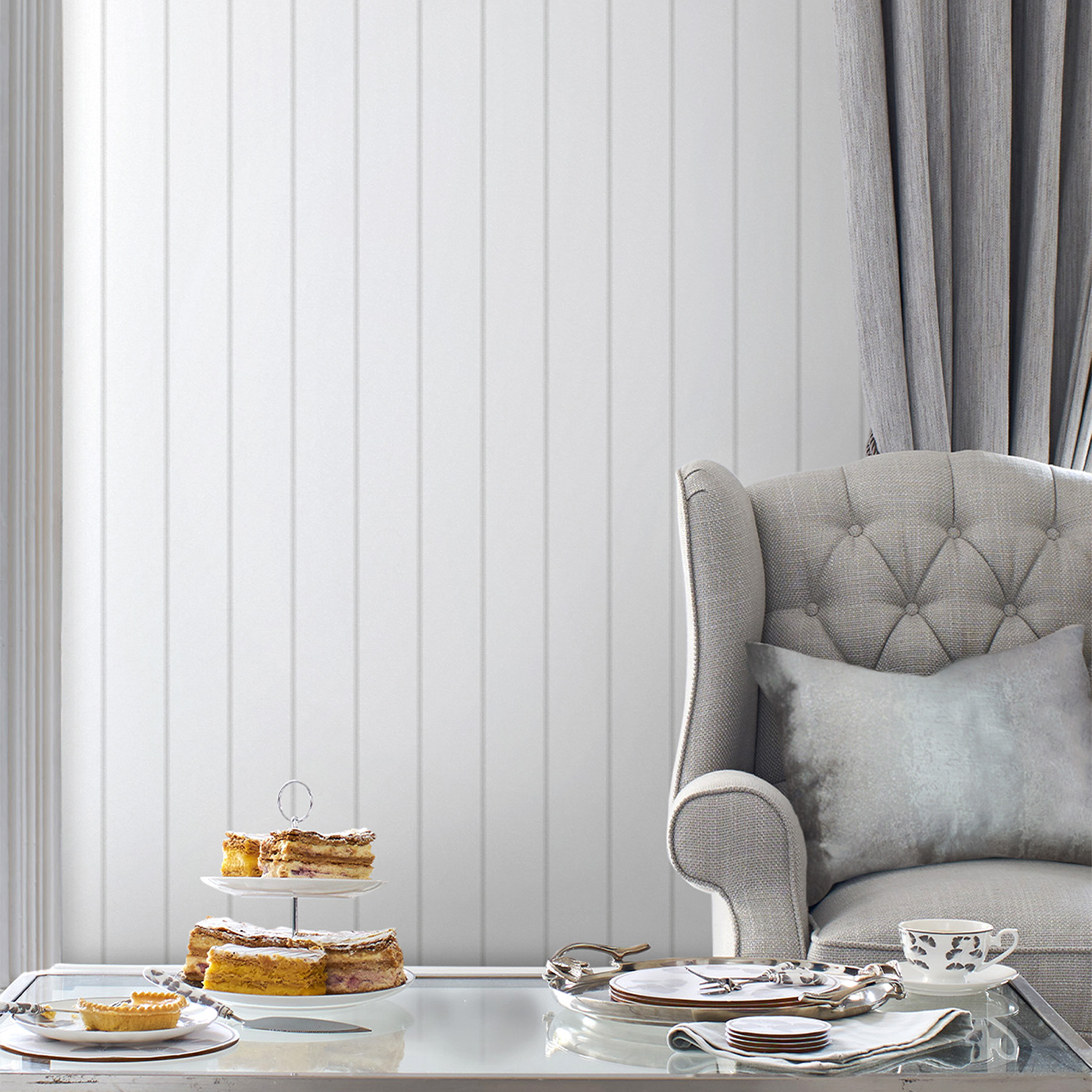 Tapet Laura Ashley Saltram Stripe Sugared Grå 118492