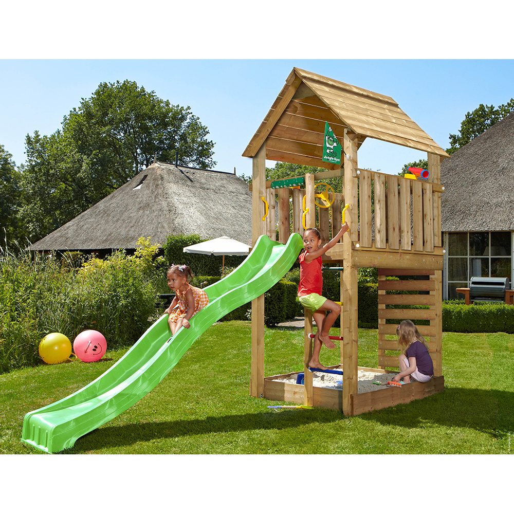 Lektorn Jungle Gym Cabin 2.1 Grön Rutschkana & Sand