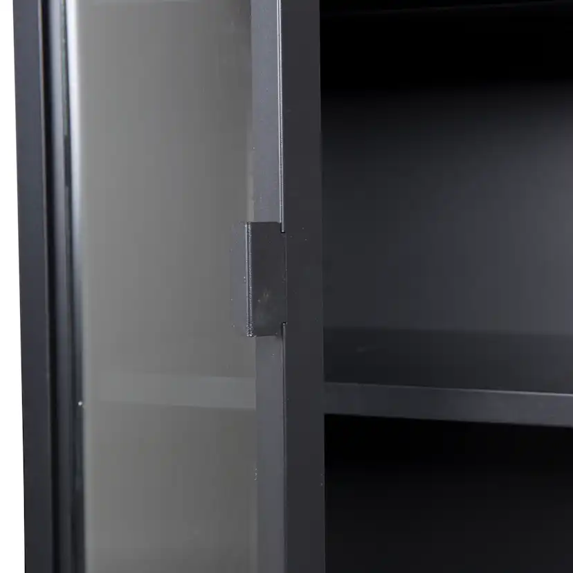 Misha - High Thin Cabinet w shelf - Black Svart