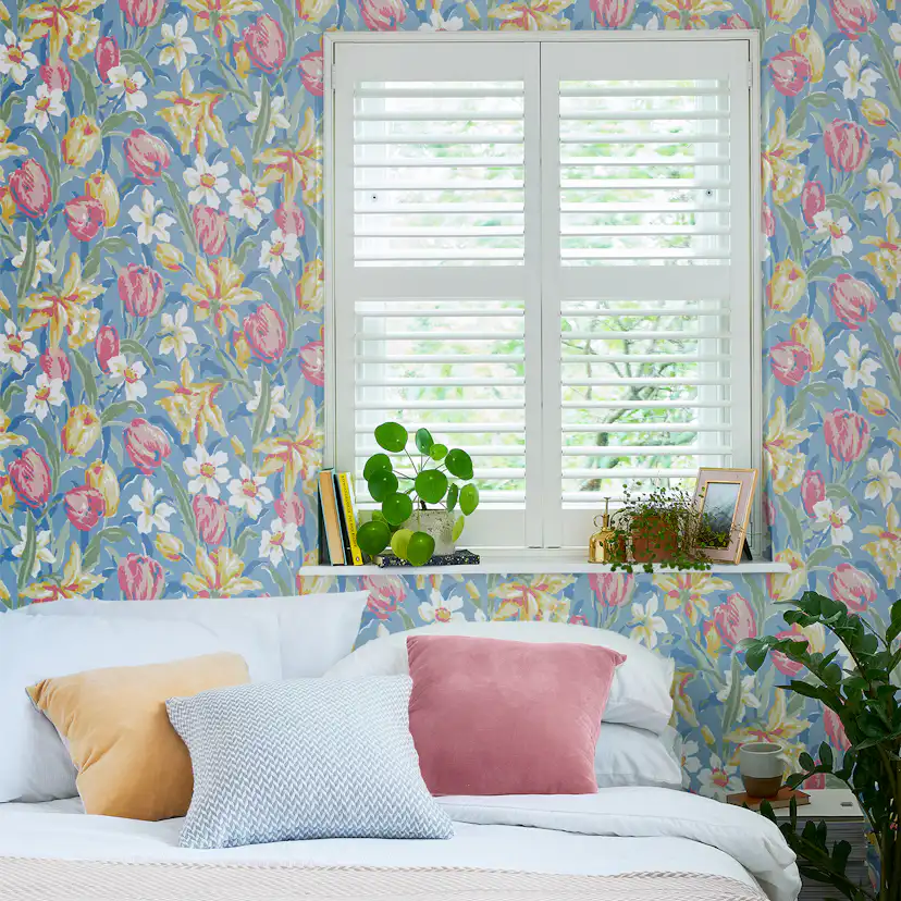 Tapet Laura Ashley Tulips China Blå 119847