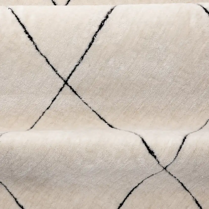 Patrik Polyester Shaggy - 230*160-Rectangular-White/Black 160x230 cm