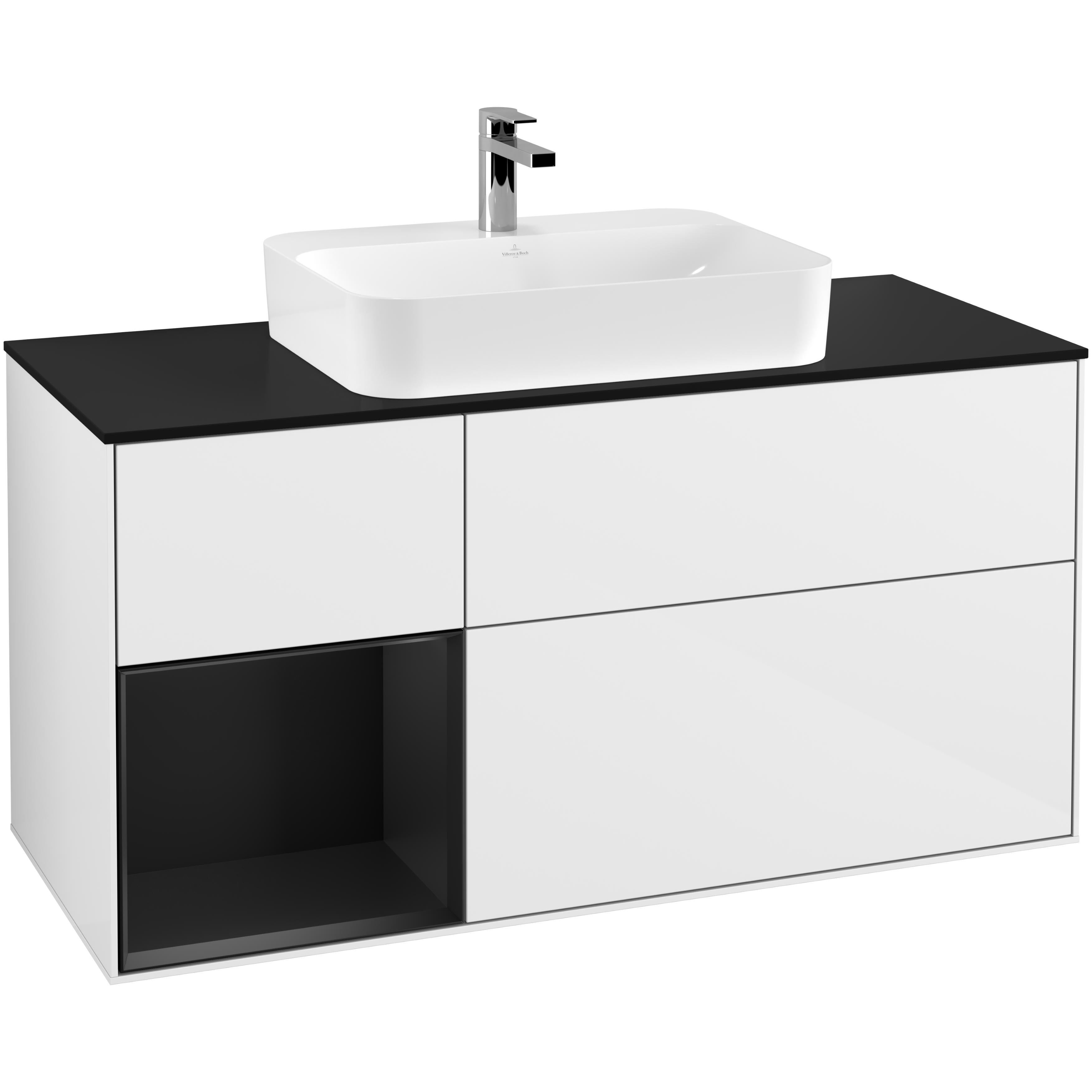 Tvättställsskåp Villeroy & Boch Finion med 3 Lådor Hylla och Bänkskiva för Ytmonterat Tvättställ