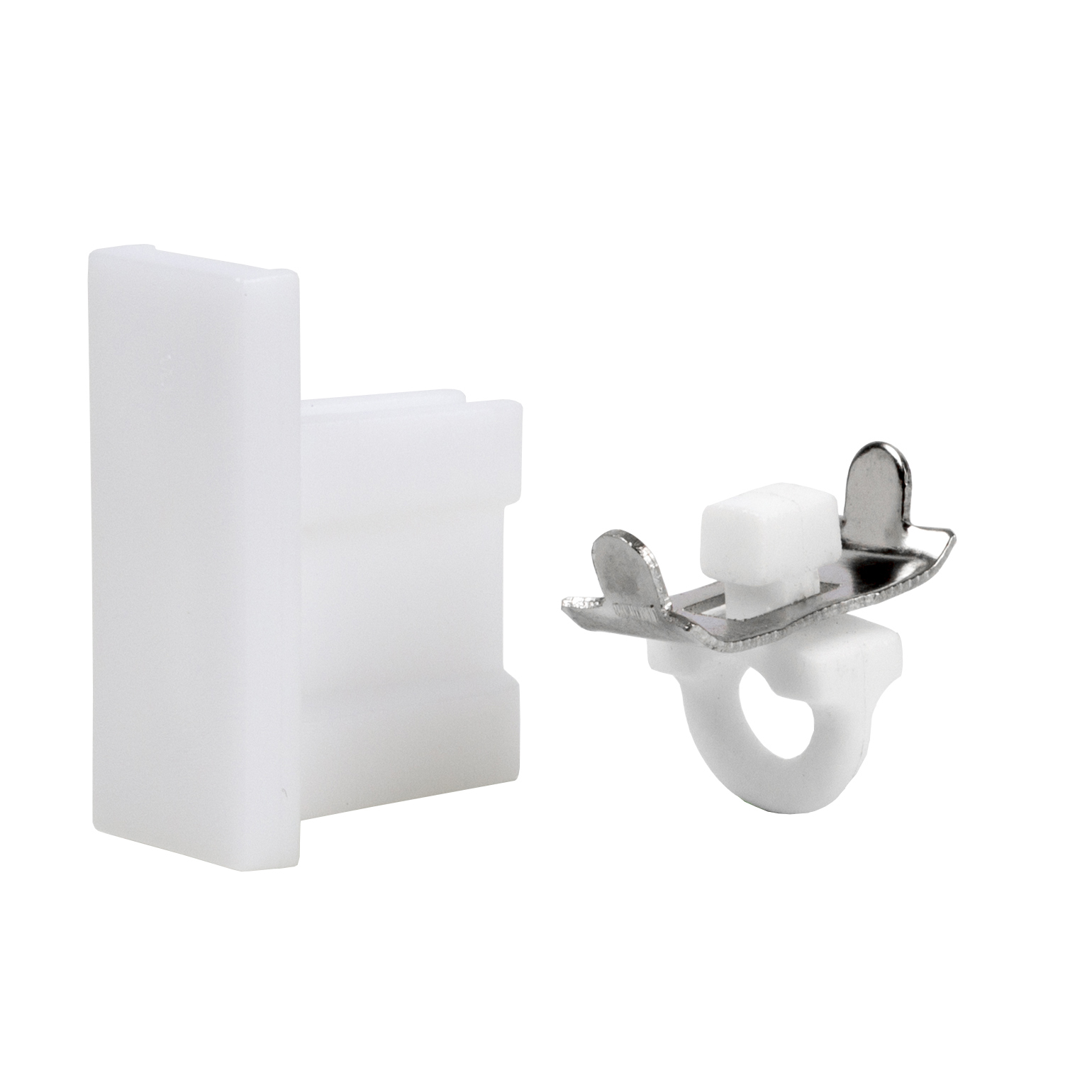 Gardintillbehör Kirsch Stopp & Ändkåpor Elite Vit/Aluminium 2st