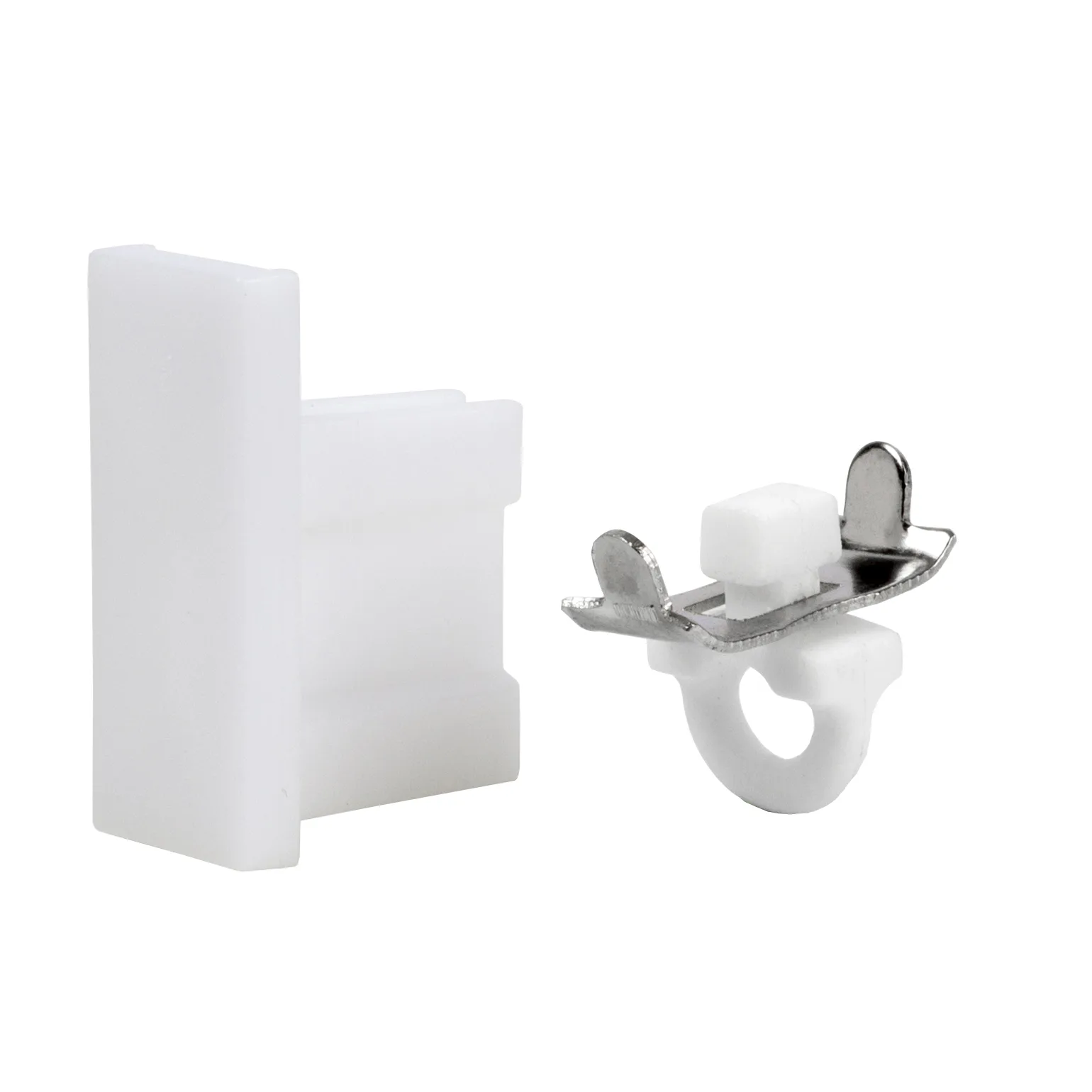 Gardintillbehör Kirsch Stopp & Ändkåpor Elite Vit/Aluminium 2st