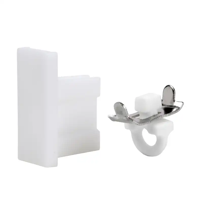 Gardintillbehör Kirsch Stopp & Ändkåpor Elite Vit/Aluminium 2st