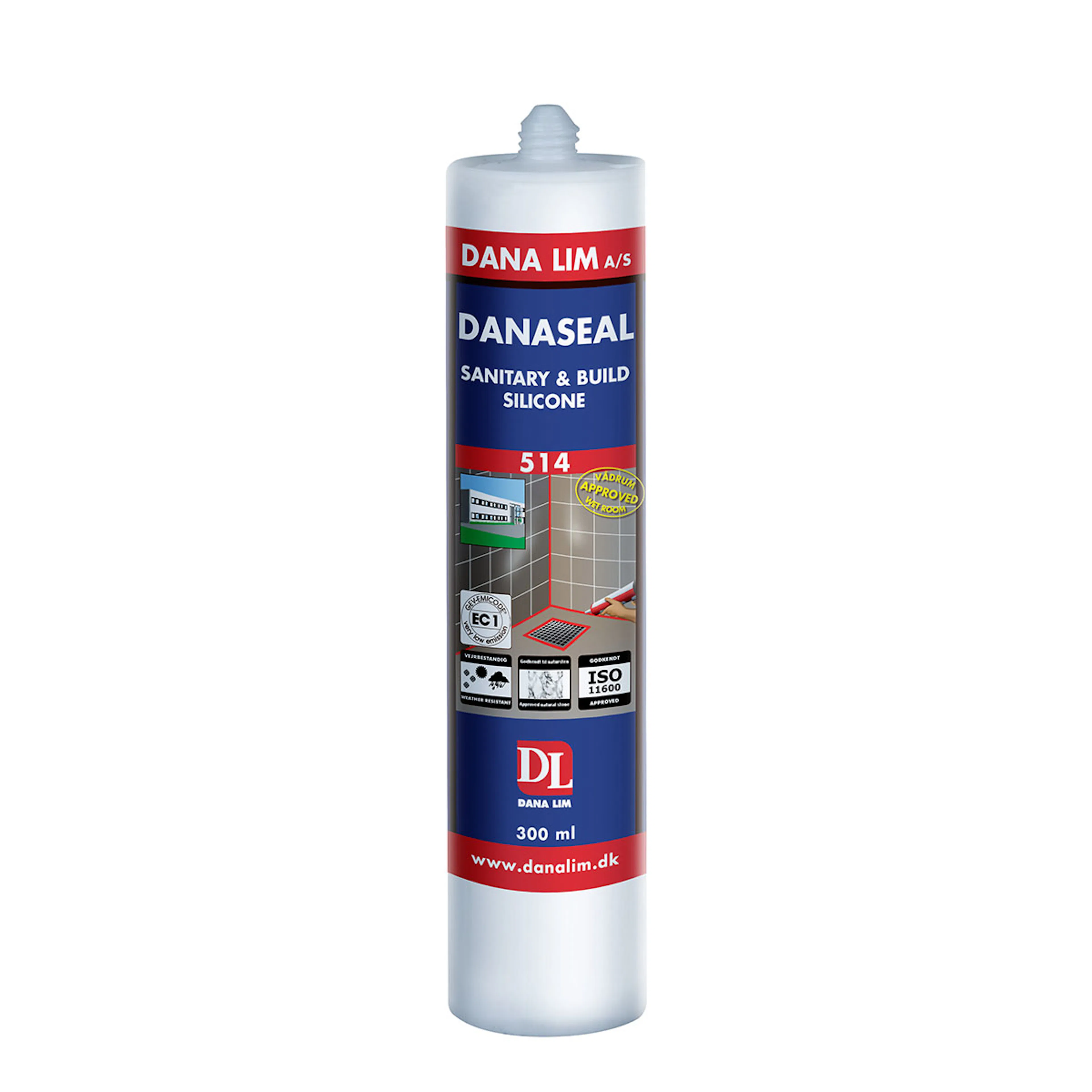 Fogmassa Danalim Silikon 514 Våtrum & Bygg 300 ml Silkegrå