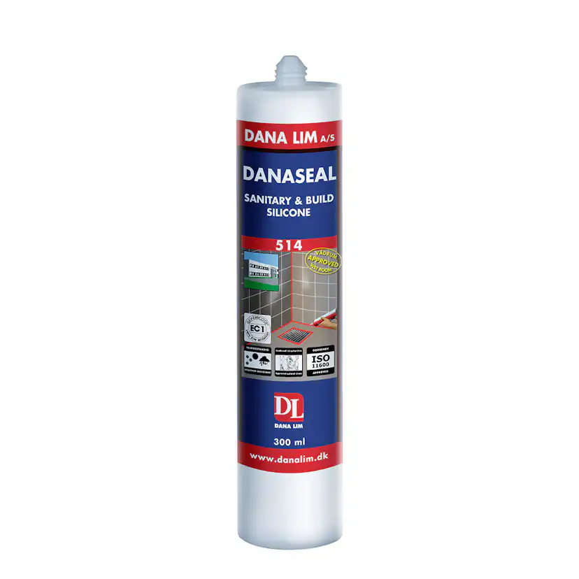 Fogmassa Danalim Silikon 514 Transparent för Våtrum & Bygg 300 ml