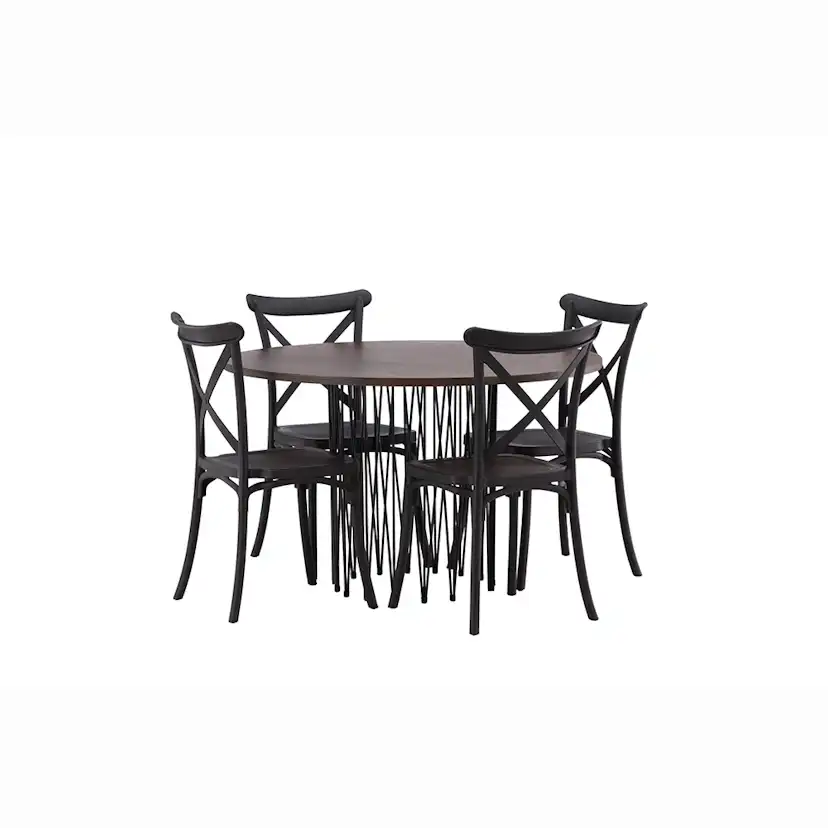 Matgrupp furniture/fashion Stone Rund med 4 Crosett Stolar