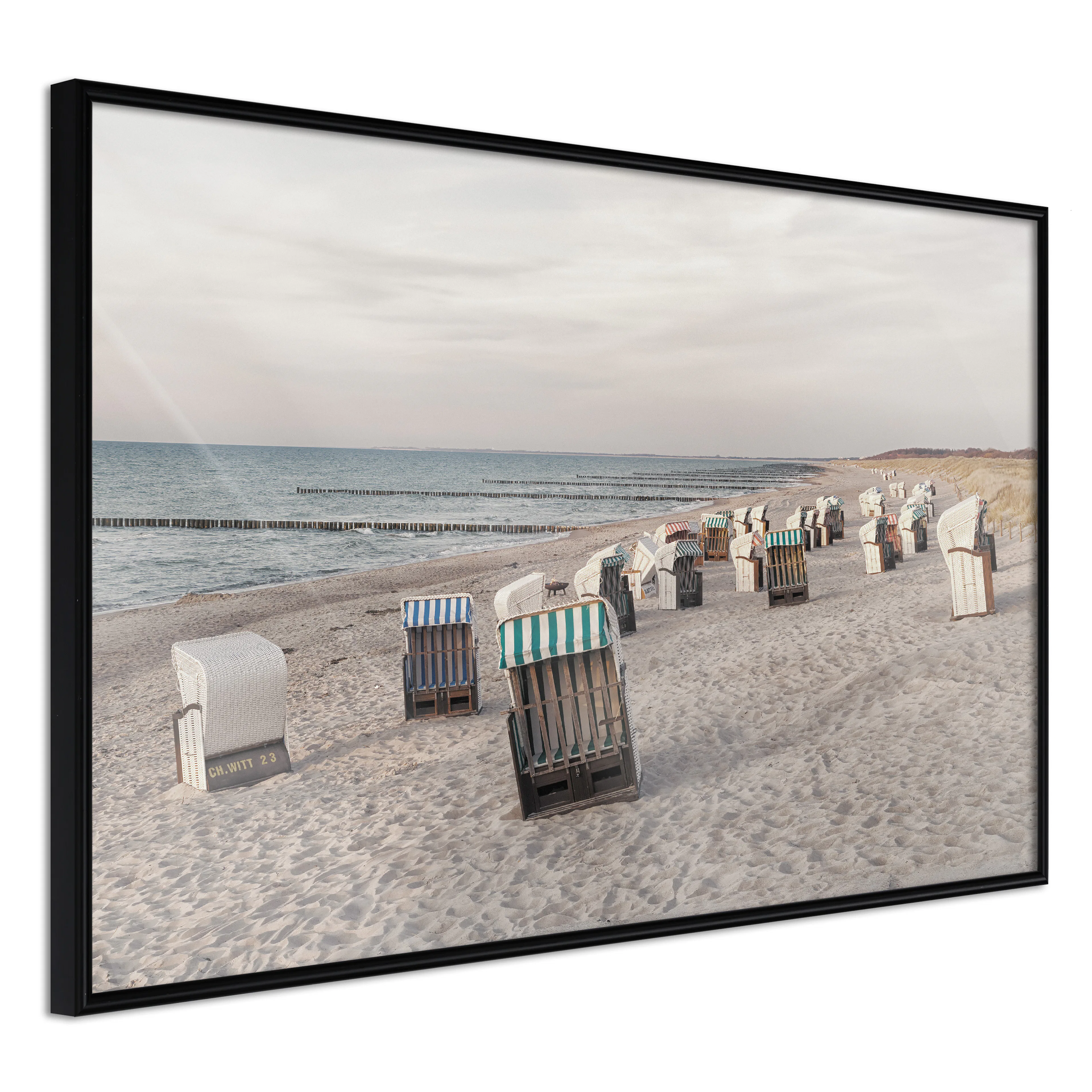 Affisch - Beach Booth [Poster] 60x40 Svart ram, 60x40 cm