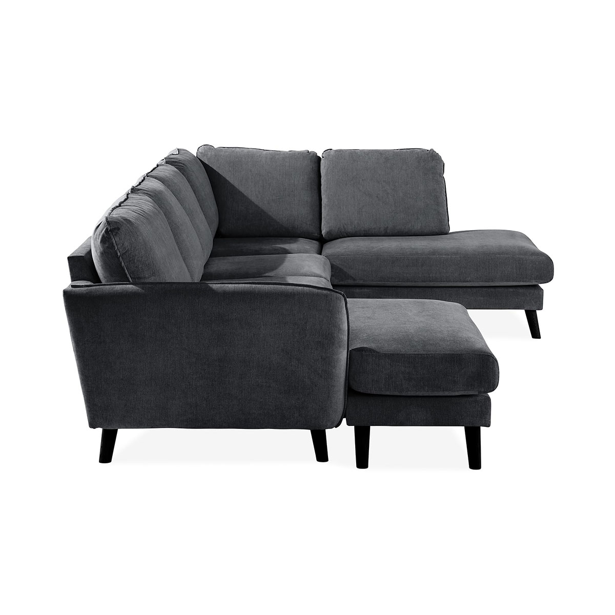 Trend Lyx U-soffa med Divan Vänster Mörkgrå