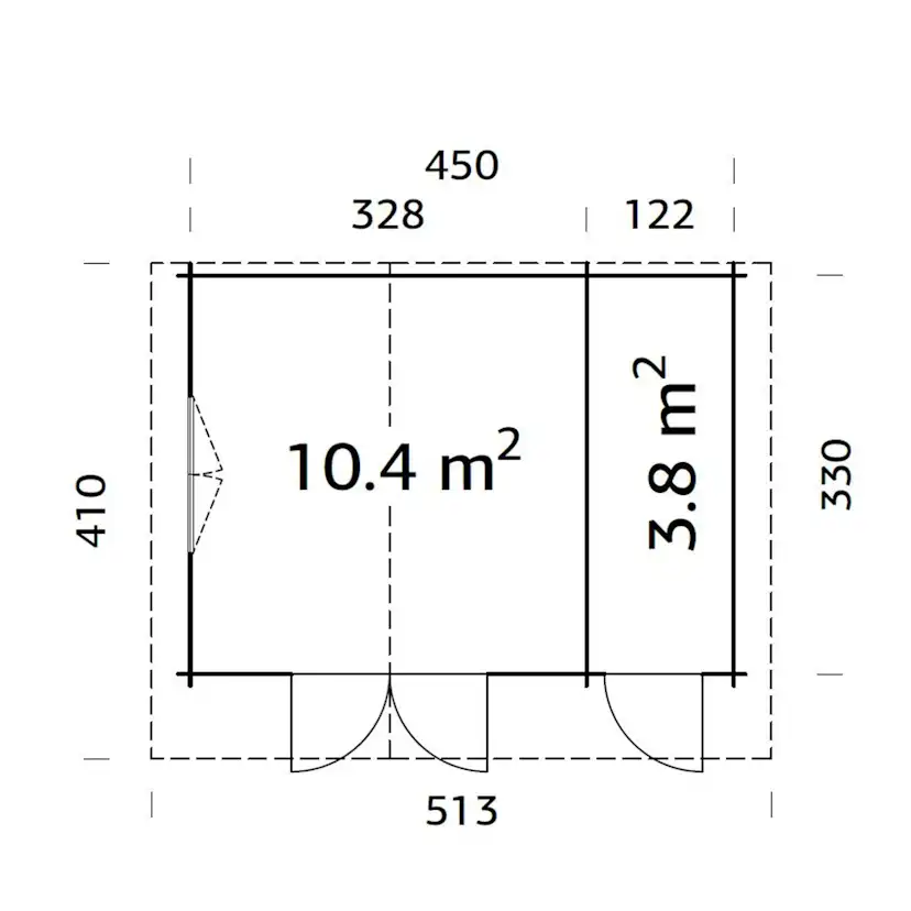 Stuga Palmako Emma 14,2 m2