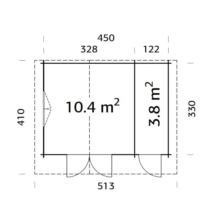 Emma 14,2 m2 Grå dippad