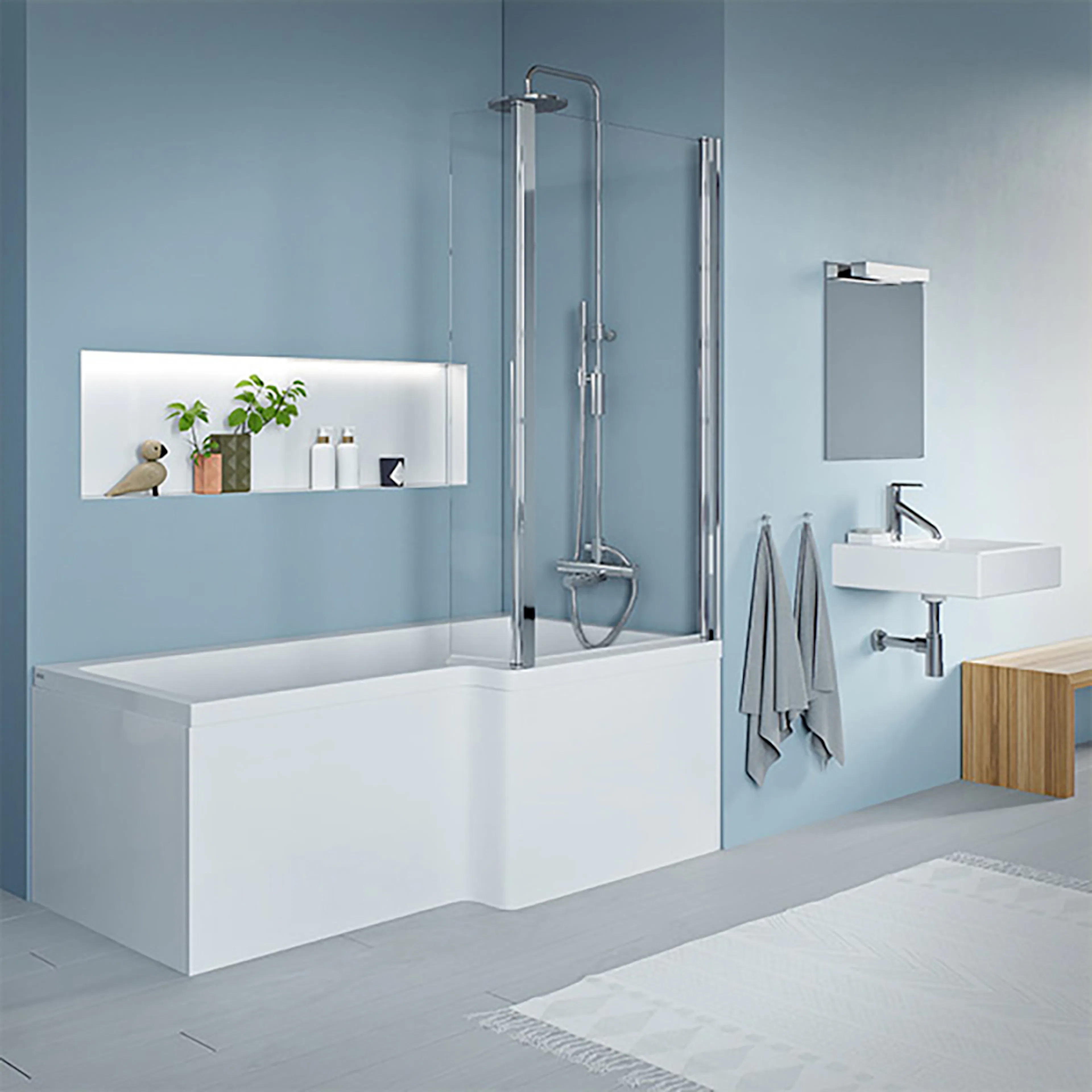 Quantum Showerbath 1700x700/850mm akryl Standard, Höger