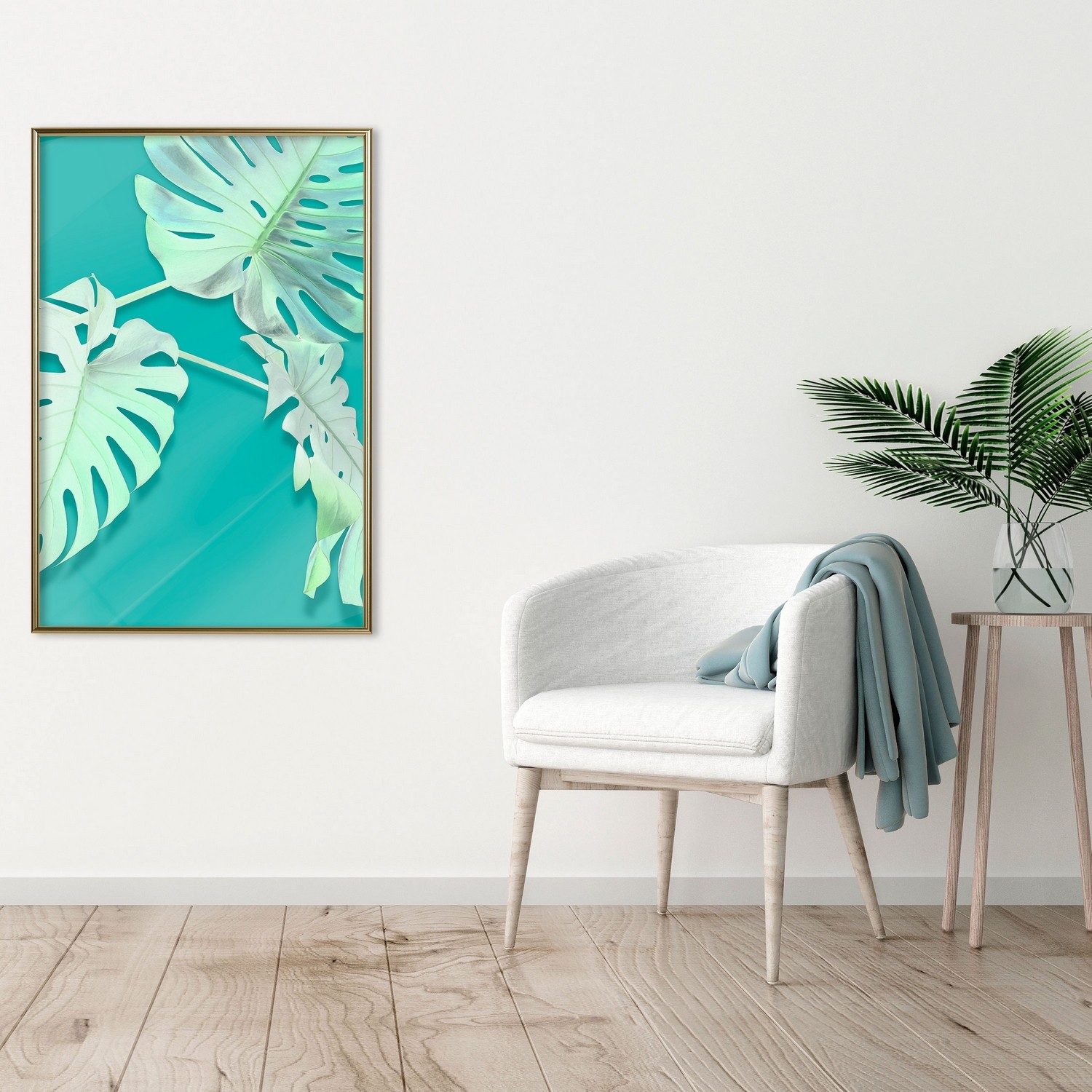 Affisch - Mint Monstera [Poster] 30x45 Guld ram, 30x45 cm