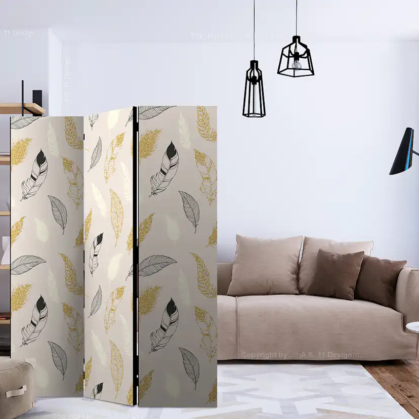 Rumsavdelare Skärmvägg Arkiio Golden Feathers 135x172 cm