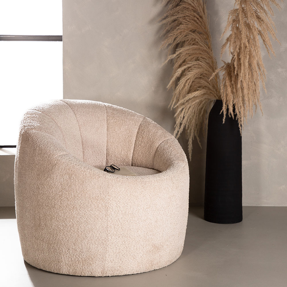 Warren Single Sofa - Beige / Beige Boucle Beige