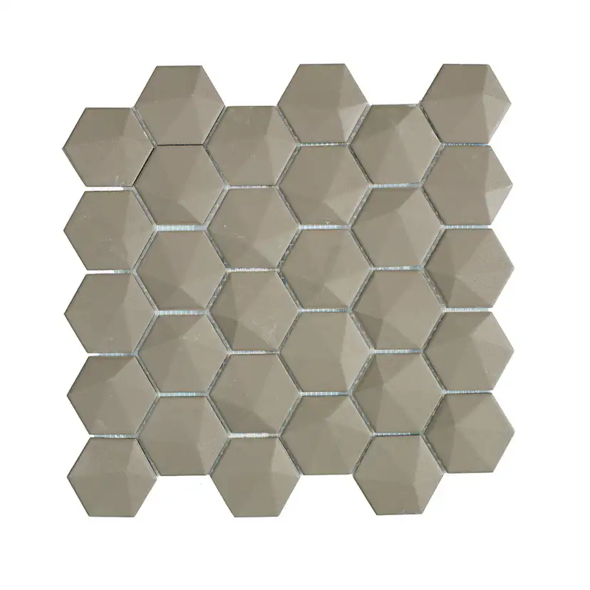 Kakel Natucer Ceramica Natural Hex Grå 3D 6x7 cm