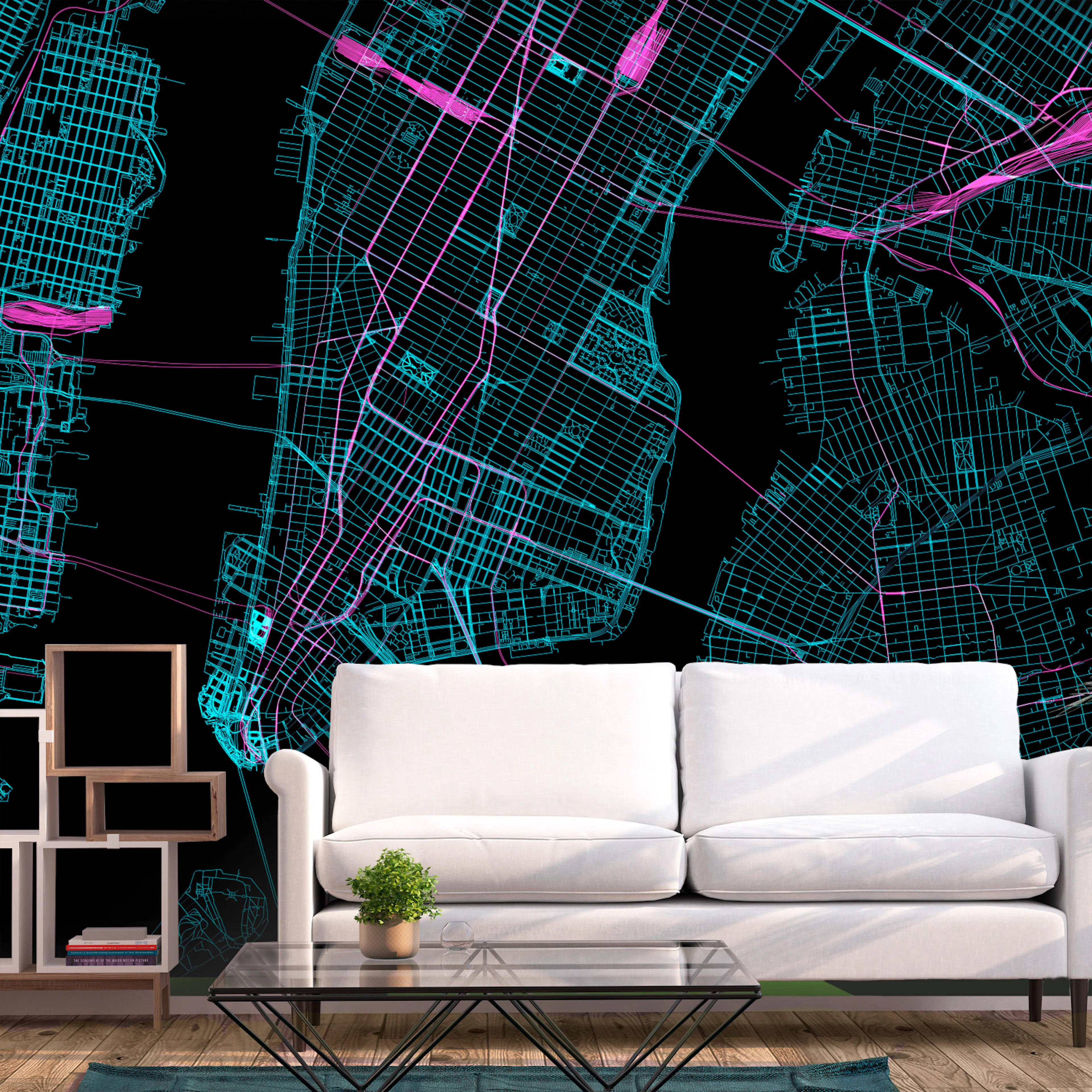 Fototapet - Blue Manhattan 450x315 450x315 cm
