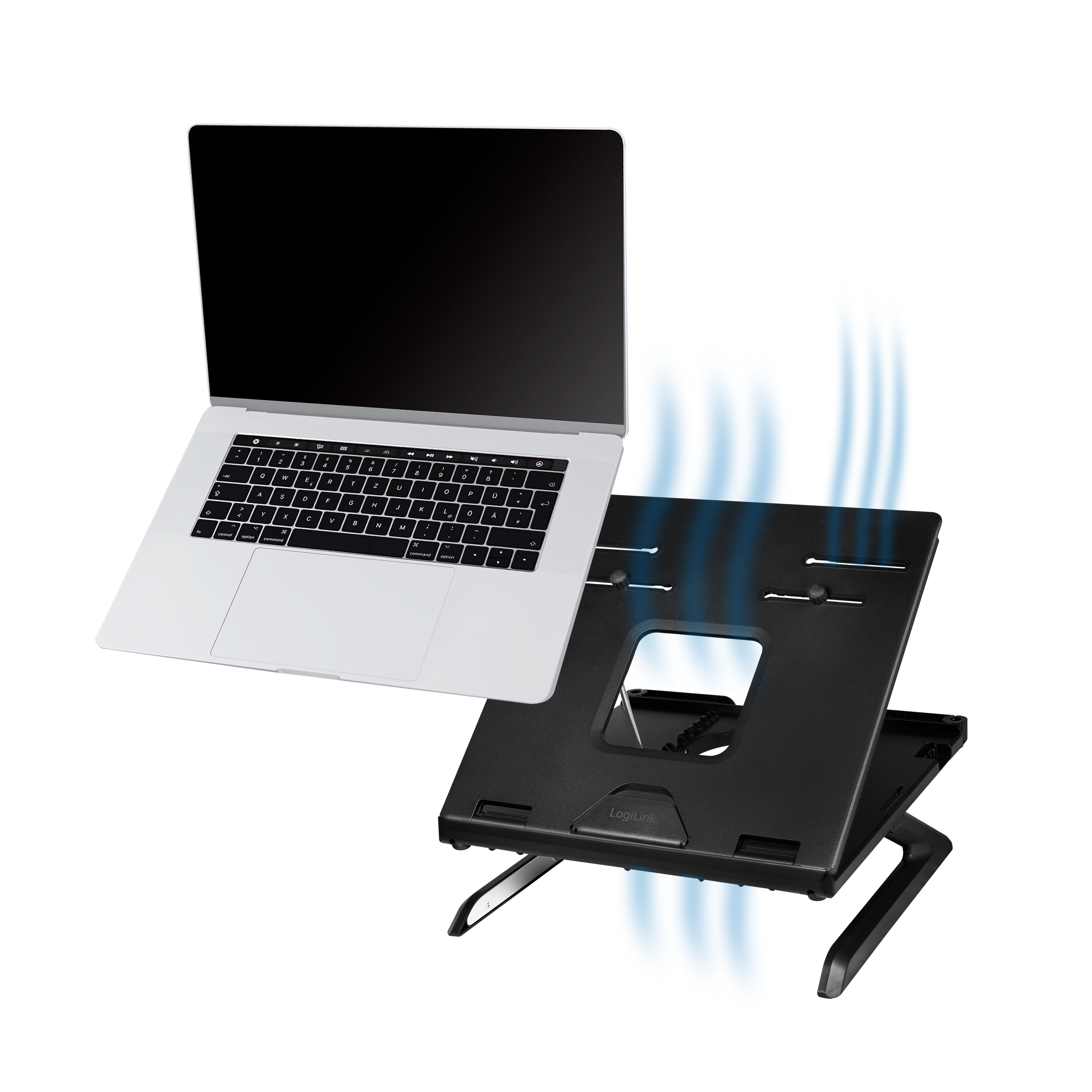 Hopfällbart Laptopställ LogiLink Höjdjusterbart