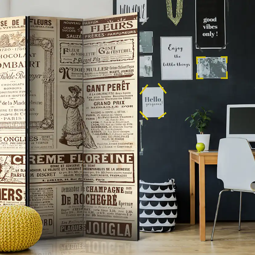 Rumsavdelare Skärmvägg Arkiio Vintage Magazines 135x172 cm