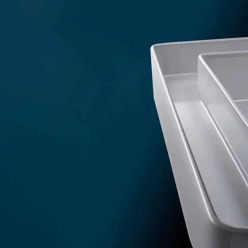 Tvättställ Duravit Bento Starck Box för Placering på Bänkskiva DuroCast Plus