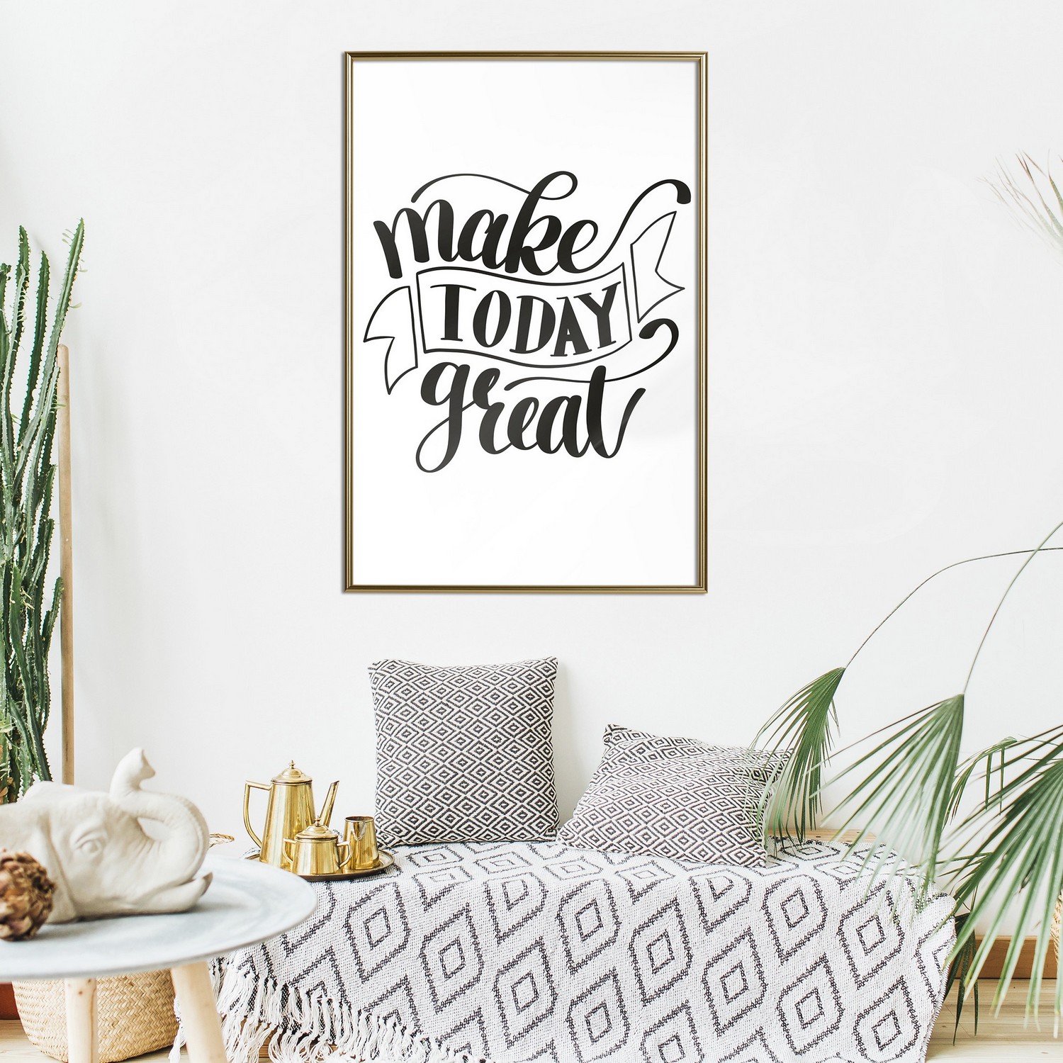 Affisch - Make Today Great [Poster] 40x60 Guld ram, 40x60 cm