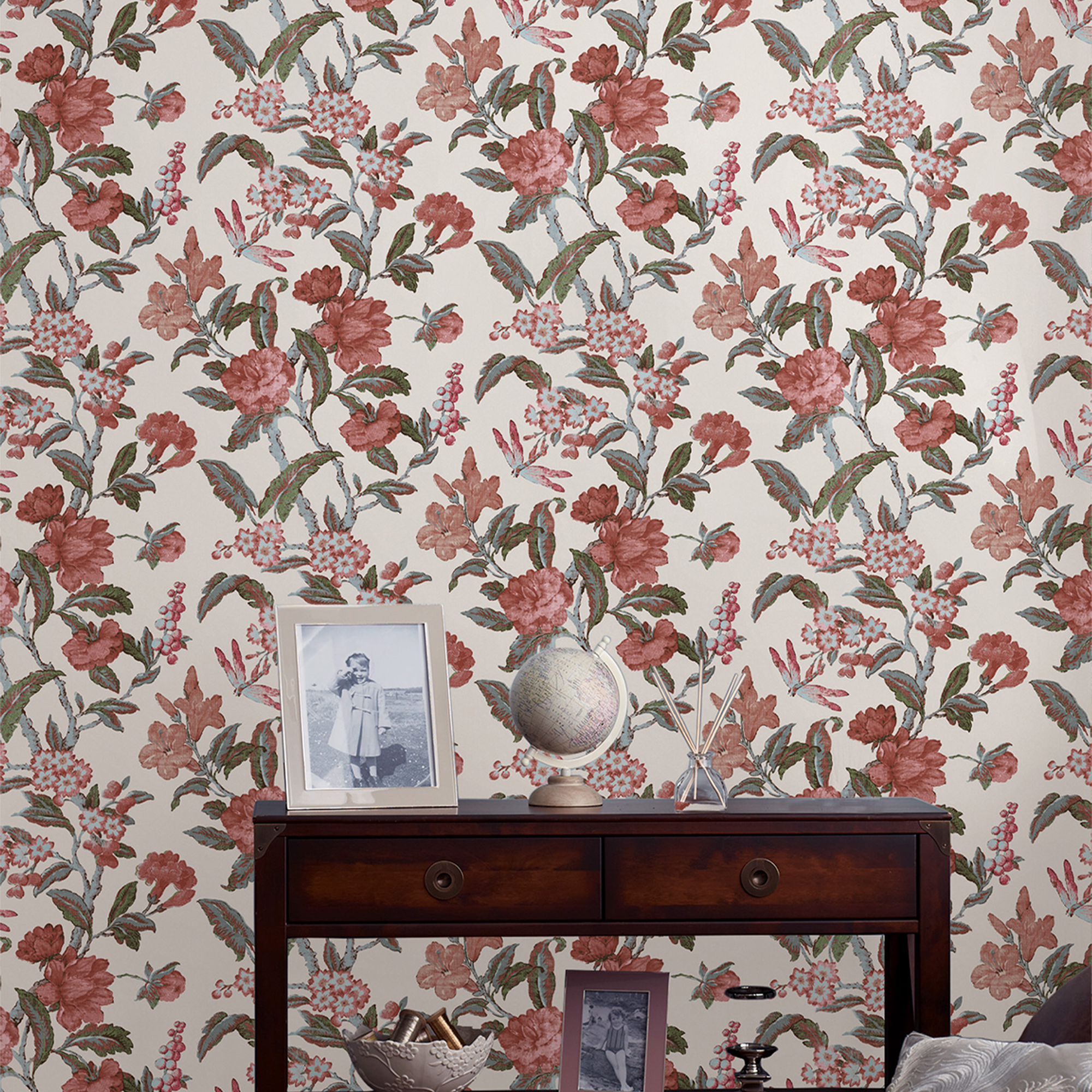 Tapet Laura Ashley Minera Crimson Röd 118488