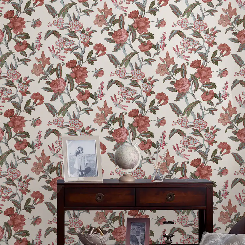 Tapet Laura Ashley Minera Crimson Röd 118488